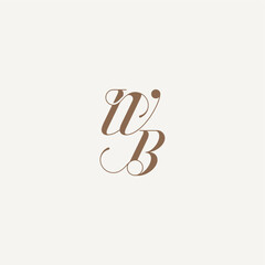 wedding concept design ideas WB initial monogram logo letter Luxury and Elegant