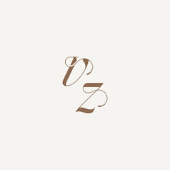 wedding concept design ideas VZ initial monogram logo letter Luxury and Elegant