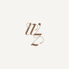 WZ letter wedding concept design ideas Luxury and Elegant initial monogram logo
