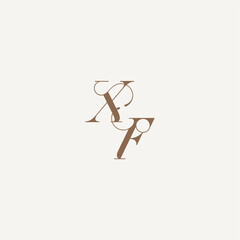 XF letter wedding concept design ideas Luxury and Elegant initial monogram logo