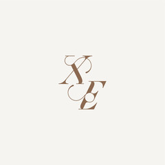 XE letter wedding concept design ideas Luxury and Elegant initial monogram logo