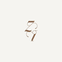 Fototapeta premium ZI letter wedding concept design ideas Luxury and Elegant initial monogram logo