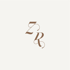 ZR letter wedding concept design ideas Luxury and Elegant initial monogram logo