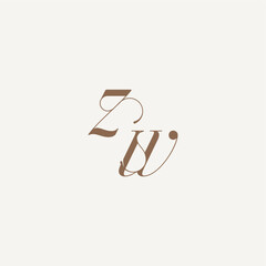 ZW letter wedding concept design ideas Luxury and Elegant initial monogram logo