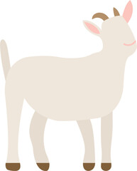 Flat Illustration Of Faceless Goat