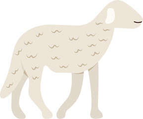 Flat Illustration Of Faceless Sheep
