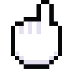 Obraz premium Pixel art cartoon pointing hand icon 2 