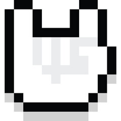Pixel art cartoon mouse pointer hand icon 3