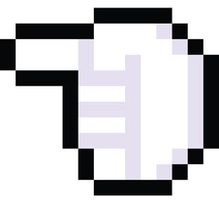 Pixel art cartoon pointing hand icon 3