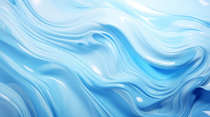 Fototapeta premium Bright abstract background. Flow of light blue paint with bubbles and lumps. Light blue liquid, abstract 3D background. AI generative