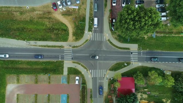 Centrum Crossroad Lukecin Skrzyzowanie Aerial View Poland