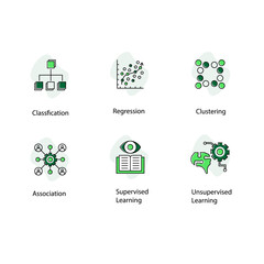 AI and Data Analysis MAchine Learning Vector Icon Design