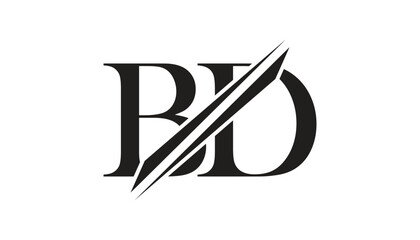 bd letter logo design template elements. bd vector letter logo design.