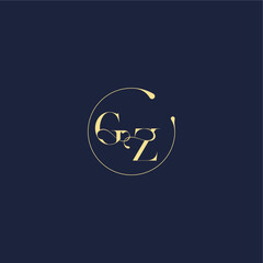 luxury gold circle monogram letter design for wedding GZ