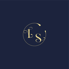luxury gold circle monogram letter design for wedding IS