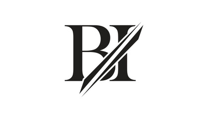 bi letter logo design template elements. bi vector letter logo design.