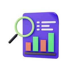 analysis research 3d render icon
