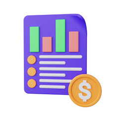 financial report 3d render icon