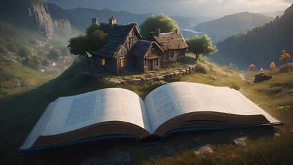 Village with a mystic book	
