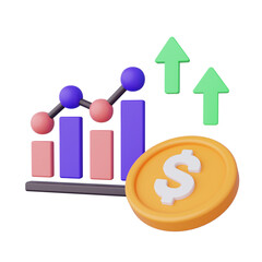 growth 3d render icon