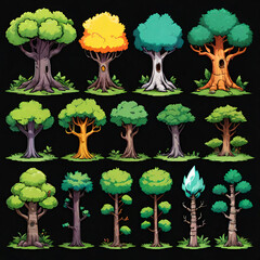 Retro style trees set