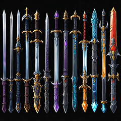 Rpg adventure game swords set