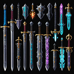 Rpg adventure game swords set