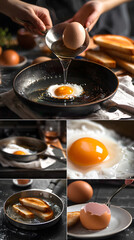 A Comprehensive Visual Tutorial on How to Poach Eggs Perfectly for Beginners - obrazy, fototapety, plakaty