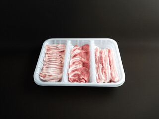 Pork belly and neck, raw meat