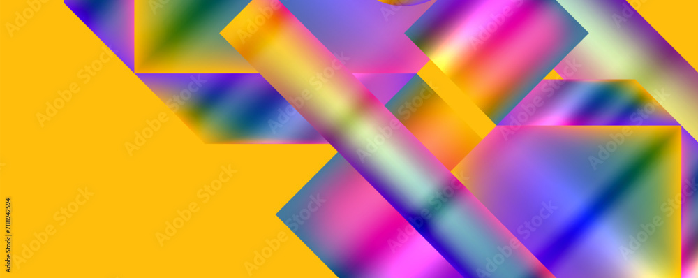 Poster an electrifying blend of colorfulness with shades of purple, violet, and magenta in a symmetrical tr