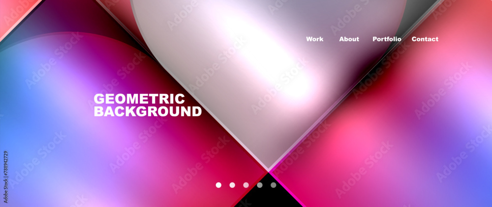 Poster a geometric background with a blurred image of a heart in shades of purple, violet, and pink. the he