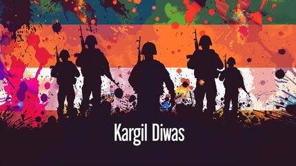 vector illustration of abstract concept for Kargil Vijay Diwas, banner or poster.26 JULY