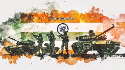 vector illustration of abstract concept for Kargil Vijay Diwas, banner or poster.26 JULY