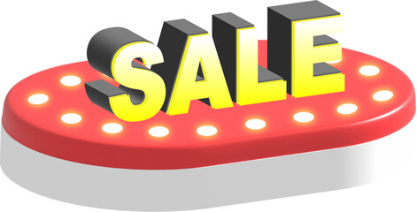 Sale. Sign Board. 3D poduim Element