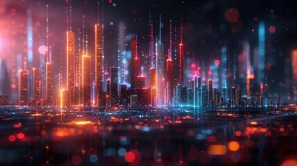 Fototapeta premium A detailed bar graph showing real estate market trends over time, vibrant colors, clear labels,