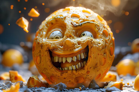 Mischievous Pumpkin Sparks Worldwide Debate on Moon's Cheese Composition