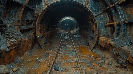 Inside View of Mining Tunnel