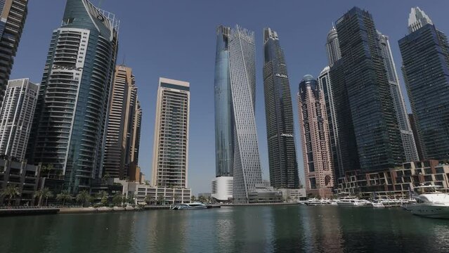 Beautiful view to Dubai Marina Skyscrappers