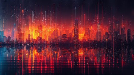 Naklejka premium A detailed bar graph showing real estate market trends over time, vibrant colors, clear labels,