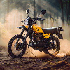Obraz na płótnie Canvas Pw80 Model Motorcycle showcasing its Debilitating Speed and Endurance on an Off-road Trail