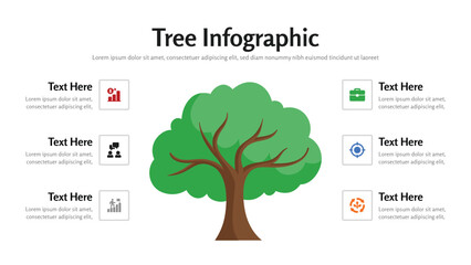 Tree infographic presentation layout fully editable.