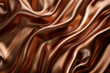 3d render of abstract chocolate background with wavy satin cloth texture. elegant wallpaper design....