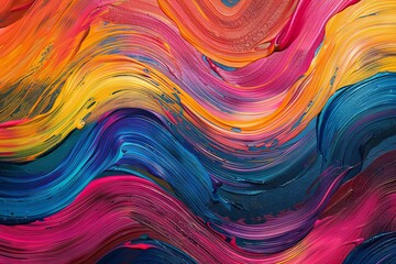 Rainbow rhythms. Abstract waves in a colorful dance