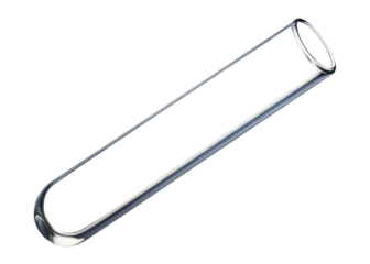 Empty laboratory test tube isolated on white background. Scientific equipment concept.