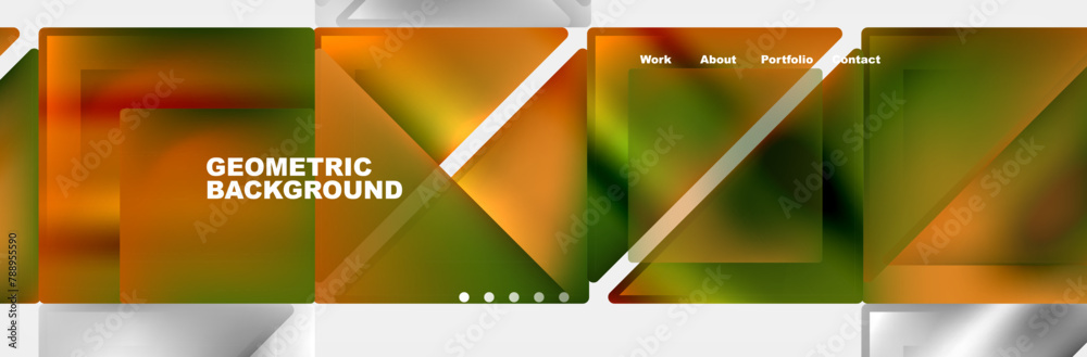 Aufkleber A collection of geometric backgrounds featuring triangles and lines resembling a pattern. The shapes are arranged on rectangles with a backdrop of grass and terrestrial plants