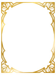 Art Deco gold frame vintage frame line geometric wedding label card frame png transparent background