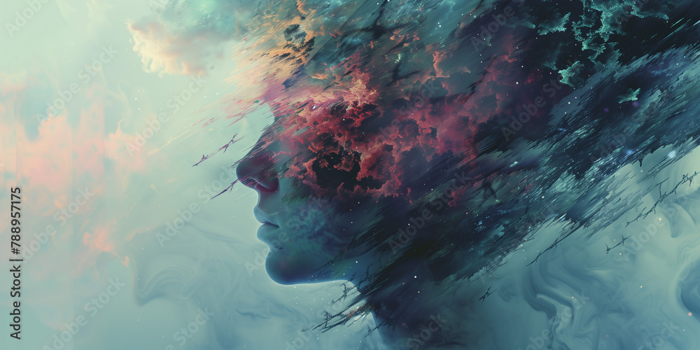 Wall mural explore the use of digital effects and filters to enhance the surreal quality of your abstract galax