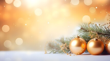christmas background with christmas tree and balls