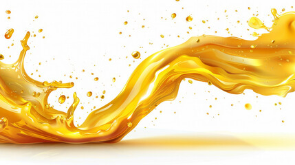 Smooth flow and splash of golden liquid, conveying motion and elegance, ai generated