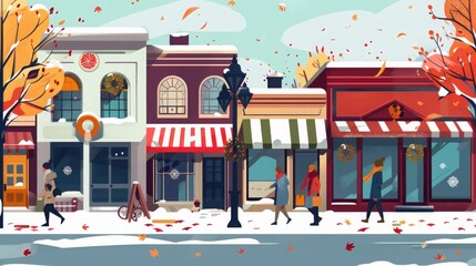 Illustration Small Business Saturday background, 